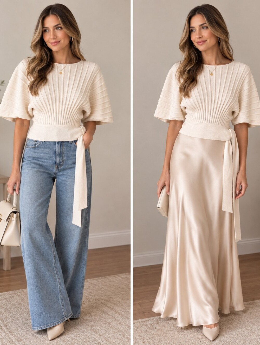 Club Monaco Short-Sleeve Shell Sweater with Waist Tie